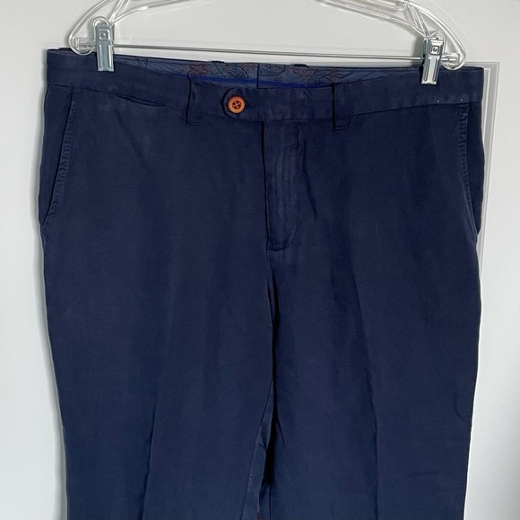 Tommy Bahama Dark Blue Linen Blend Straight Chino Pants 35x30 35841 - Picture 7 of 13